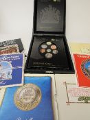 UK uncirculated coin collections in wallets: 1983, 1984, 1985, 1986,1987, 1988 & 1989 & Royal Mint