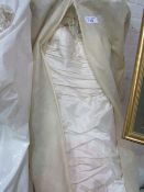 Ian Stuart Masquerade wedding dress, size 12, c/w bolero jacket, ivory silk encrusted with Swarovski