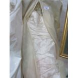 Ian Stuart Masquerade wedding dress, size 12, c/w bolero jacket, ivory silk encrusted with Swarovski