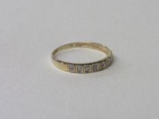9ct gold & diamond half eternity ring, size O1/2, wt 0.9gms. Estimate £50-70.