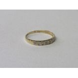 9ct gold & diamond half eternity ring, size O1/2, wt 0.9gms. Estimate £50-70.