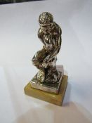 925 silver overlaid figure of Rodin's 'The Thinker'