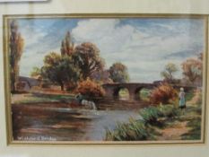 Mounted framed & glazed postcard with visible reverse dated 1906. Estimate £5-10.