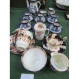 'Ye Olde Chinese Willow' pattern coffee set (a/f) & a qty of other part tea sets. Estimate £10-20.