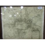 Rare early map entitled 'Pan de Mons & date 1709', A la Haye, chez Vander Klott Libraire, showing