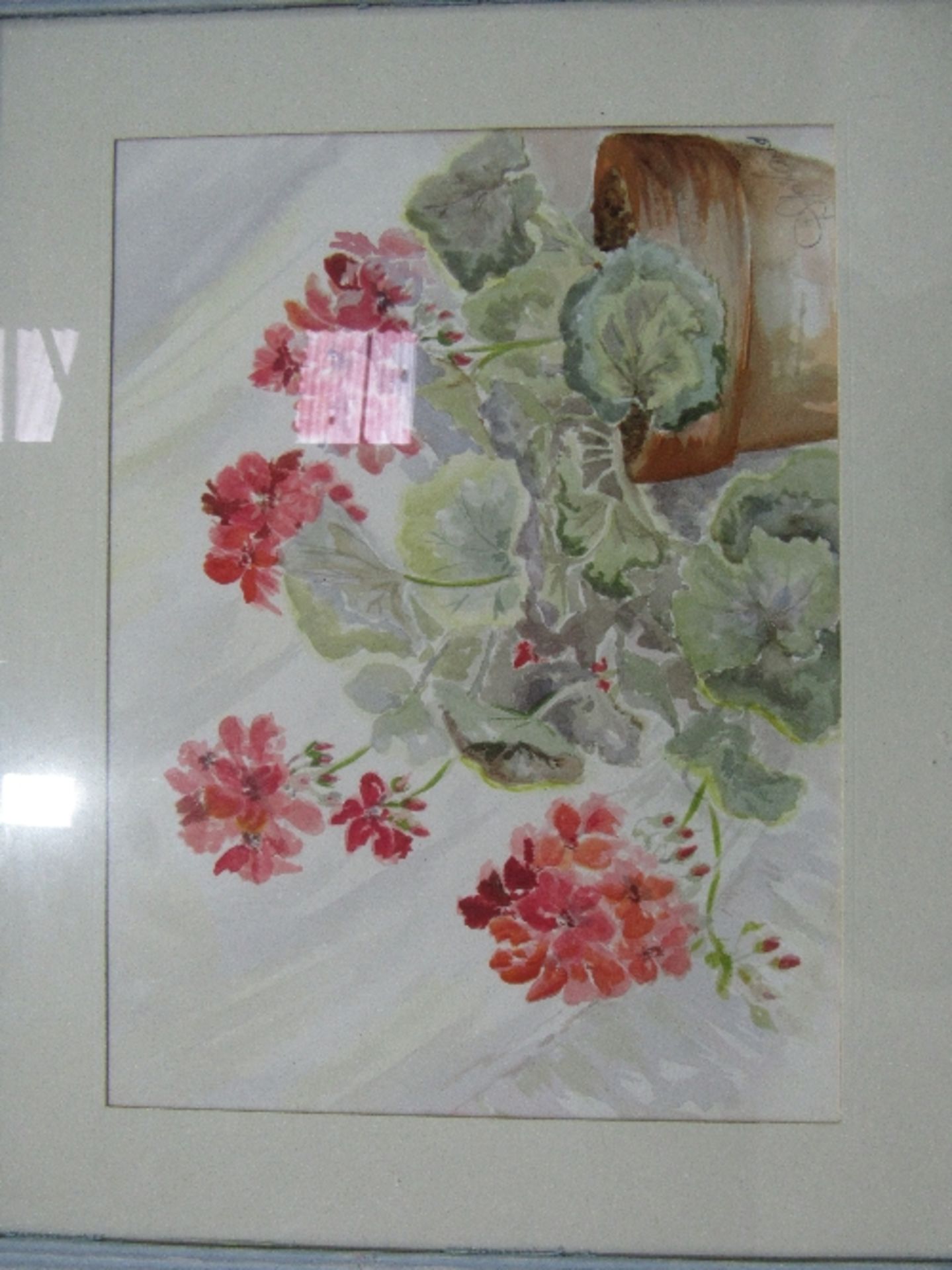 Framed & glazed acrylic still life, signed S Knight, framed & glazed watercolour signed Dorothy - Image 2 of 3