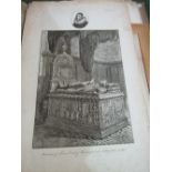 Folder of early 18th century large copper plate architectural engravings & structural designs.