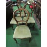 4 balloon back dining chairs. Estimate £30-50.