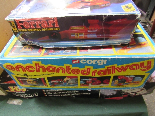 Vintage toys; Corgi Railway, Ferrari Battle game, 3DS Mission