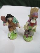 Pair of late 19th century figures, male & female, mark on base. Estimate £20-30.