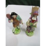 Pair of late 19th century figures, male & female, mark on base. Estimate £20-30.