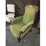 William IV corduroy upholstered library chair. Estimate £20-30.