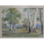 2 framed & glazed watercolours of rural scenes signed Arnold Jarvis. Estimate £20-40.