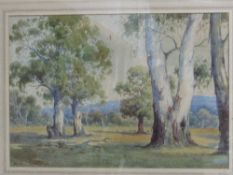 2 framed & glazed watercolours of rural scenes signed Arnold Jarvis. Estimate £20-40.