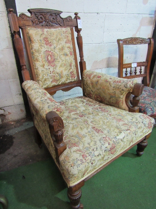 Upholstered library armchair. Estimate £20-30.