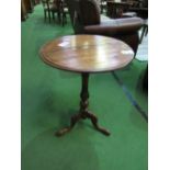 Mahogany circular occasional table on pedestal, diameter 49cms x height 68cms