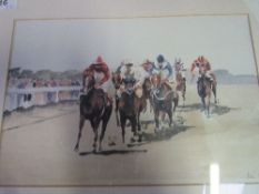 2 framed & glazed limited edition prints of racehorses by Stanley Keen. Estimate £20-30.