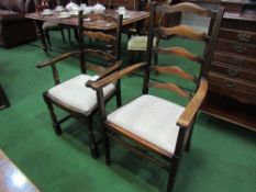 2 ladder-back armchairs with drop-in seats