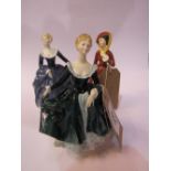 Royal Doulton figurines: Janice, Julia & Fragrance. Estimate £30-40.