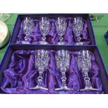 Edinburgh crystal - 7 wine glasses & 2 hock glasses. Estimate £20-30.