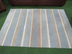 Blue stripped rug, 180cms x 125cms. Estimate £10-20.