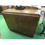 1930's Art Deco style walnut sideboard, 124cms x 46cms x 101cms. Estimate £30-50.