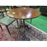 Victorian mahogany circular tilt-top table on pedestal to tripod feet, 77cms diameter x 71cms high