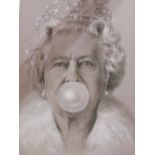 Block print by Michael Moebius 'The Queen Bubble Gum' (a/f), 119cms x 82cms
