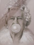 Block print by Michael Moebius 'The Queen Bubble Gum' (a/f), 119cms x 82cms