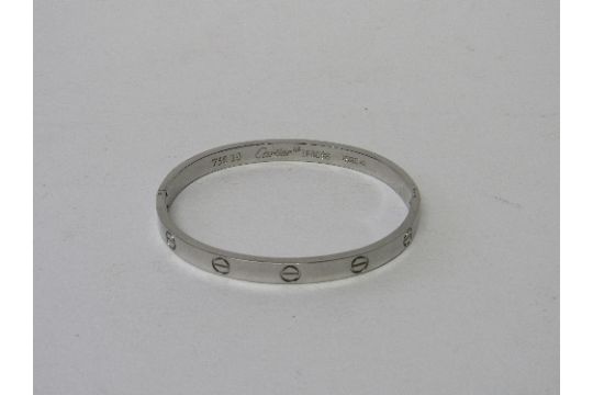 18ct white gold Cartier bracelet IP6688. Estimate £2,500-2,800.