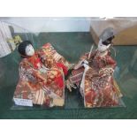 1920's Japanese Taishe period Hina Ningyo Matsuri dolls, Emperor & Empress with porcelain clay