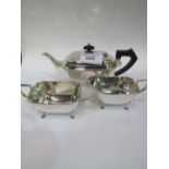 Silver plate tea set by I S Greenberg. Estimate £30-50.