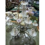 Medium Italian crystal glass 5 branch chandelier. Estimate £50-80.