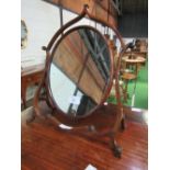 Mahogany scroll framed skeleton dressing table mirror. Estimate £30-40.