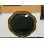 Faux wood mounted wall mirror