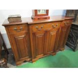 Mahogany step-front sideboard with 3 frieze drawers by Frank Hudson & Son, 124cms x 42cms x 88cms.