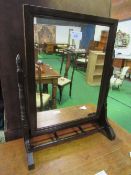 Large square plate Edwardian mahogany dressing table mirror. Estimate £10-20.