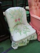 Upholstered child's chair. Estimate £5-10.