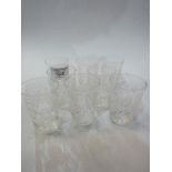 8 cut glass tumblers. Estimate £5-10.