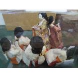 1920's Japanese Taishe period Hina Ningyo Matsuri dolls, 6 assorted musicians and ladies with