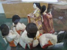 1920's Japanese Taishe period Hina Ningyo Matsuri dolls, 6 assorted musicians and ladies with