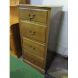 Mahogany 4 drawer cabinet, 60cms x 53cms x 118cms. Estimate £20-30.