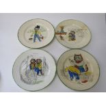 3 Paragon Louis Wain Tinker Tailor Series 18cms diameter plates:  The Busy Tailor (hairline