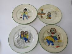 3 Paragon Louis Wain Tinker Tailor Series 18cms diameter plates:  The Busy Tailor (hairline
