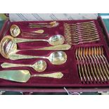 SBS canteen of 24ct gold plated cutlery, 11 settings.