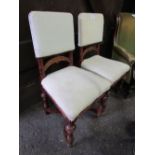 2 side chairs with X frame stretchers. Estimate £10-20.
