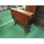 Victorian Sutherland mahogany table, 84cms x 75cms x 70cms. Estimate £25-35.