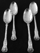 2 pairs of Kings pattern serving spoons, fully hallmarked, made by W.A in 1854 & 1857.  They all