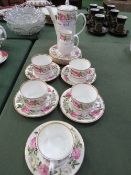 Royal Worcester 'Royal Garden' coffee set. Estimate £20-30.
