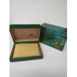 Replica replacement watch box & papers for Rolex Oyster. Estimate £5-10.